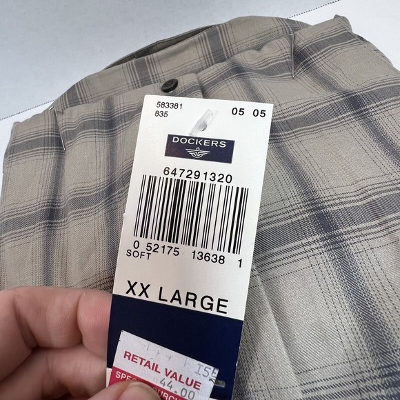 Vtg 90s DOCKERS Simple Luxury Plaid Men's Sz XXL Button Up Shirt Long Sleeve - Picture 5 of 5